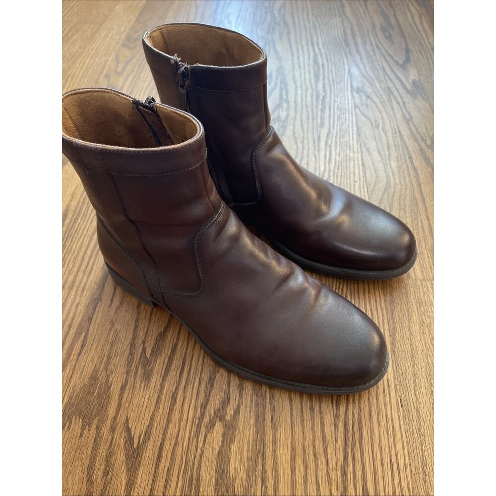 Florsheim Boots Brown Mens Size 8D Chelsea Leather Midtown Plain Toe Ortholite
